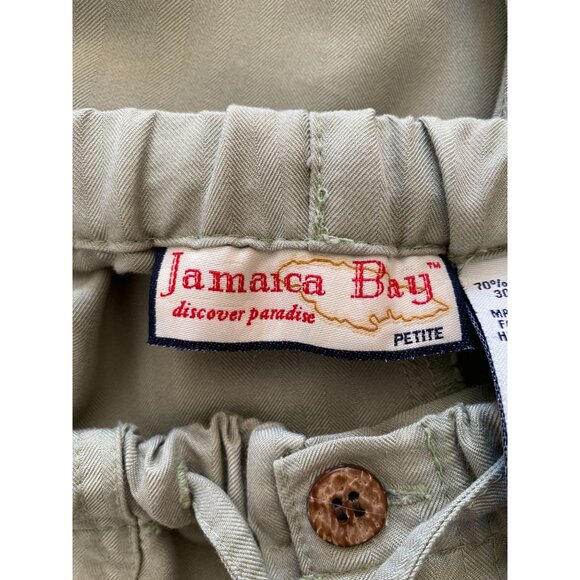 Jamaica Bay Petite Women’s Cropped Elastic Waist Pants Sage Green Rayon Blend PM - Picture 3 of 8
